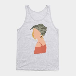 Abstract Woman With Green Scarf Tank Top